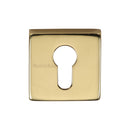 Heritage Brass Euro Profile Cylinder Escutcheon Polished Brass finish - SQ5004-PB - Choice Handles