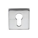 Heritage Brass Euro Profile Cylinder Escutcheon Polished Chrome finish - SQ5004-PC - Choice Handles