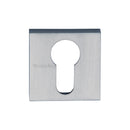 Heritage Brass Euro Profile Cylinder Escutcheon Satin Chrome finish - SQ5004-SC - Choice Handles