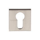 Heritage Brass Euro Profile Cylinder Escutcheon Satin Nickel finish - SQ5004-SN - Choice Handles