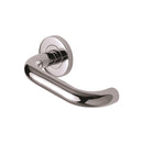Steel Line Door Handle Lever Latch on Round Rose D Design Polished Stainless Steel finish - SS-451-P - Choice Handles