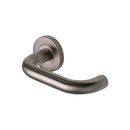 Steel Line Door Handle Lever Latch on Round Rose D Design Satin Stainless Steel finish - SS-451-S - Choice Handles