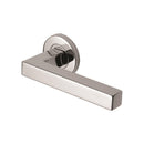 Steel Line Door Handle Lever Latch on Round Rose Tube Design Polished Stainless Steel finish
 - SS-601-P - Choice Handles