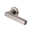 Steel Line Door Handle Lever Latch on Round Rose Tube Design Satin Stainless Steel finish - SS-601-S - Choice Handles