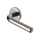 Steel Line Door Handle Lever Latch on Round Rose Tubular Design Polished Stainless Steel finish - SS-701-P - Choice Handles