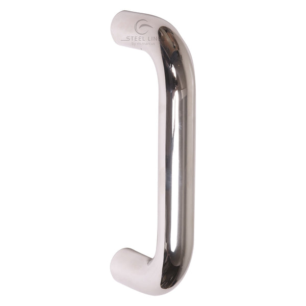 Steel Line Door Pull Handle Bolt Fix 425mm Polished Stainless Steel finish
 - SS-D190008-P - Choice Handles