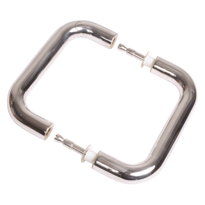 Steel Line Door Pull Handle Back to Back 425mm Polished Stainless Steel finish
 - SS-D220018-P - Choice Handles