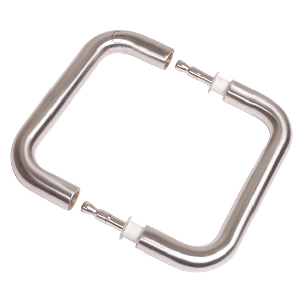 Steel Line Door Pull Handle Back to Back 225mm Satin Stainless Steel finish
 - SS-D220013-S - Choice Handles