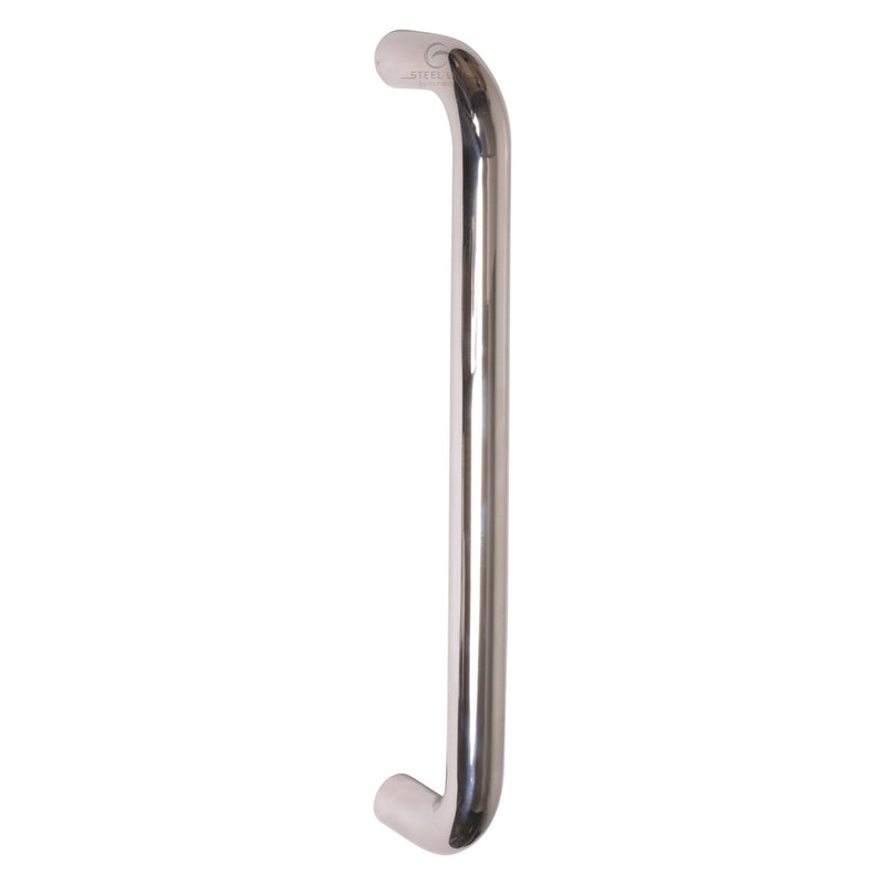 Steel Line Door Pull Handle Bolt Fix 600mm Polished Stainless Steel finish
 - SS-D220110-P - Choice Handles