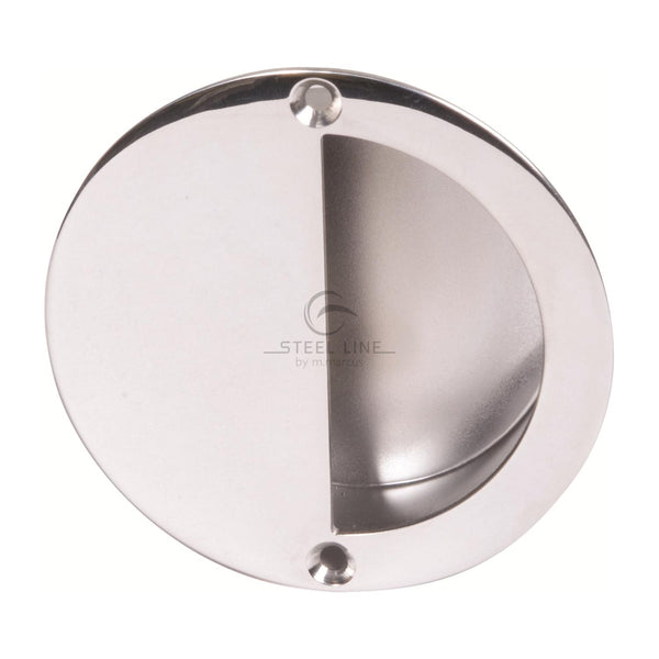 Steel Line Flush Pull Polished Stainless Steel finish - SS-FPULL002-P - Choice Handles