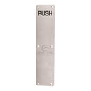 Steel Line Fingerplate Engraved 'Push' Satin Stainless Steel finish - SS-PLATE003-S - Choice Handles