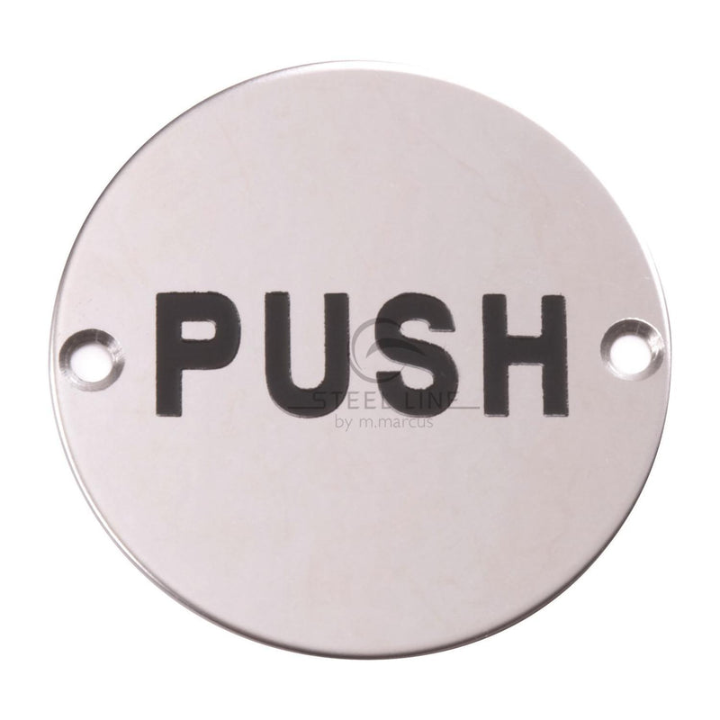 Push Engraving - Polished Stainless Steel - SS-SIGN016-P - Choice Handles