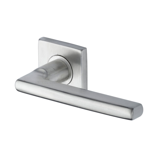 Apollo Lever On Square Rose Satin Finish
 - SS-SQ-182-S - Choice Handles