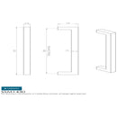 Eurospec - Square Mitred Pull Handle 300mm - Satin Stainless Steel - SSM1430SSS - Choice Handles