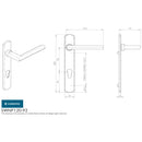 Eurospec - Steelworx 316 Narrow Plate Straight Lever  92mm c/c - Satin Stainless Steel SWNP120/92SSS - Choice Handles