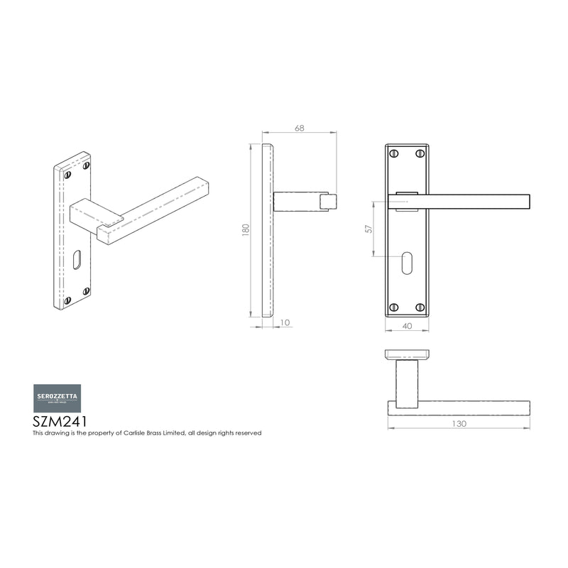 Serozzetta - Serozzetta Stratus Lever on Lock Backplate - Polished Chrome - SZM241CP - Choice Handles