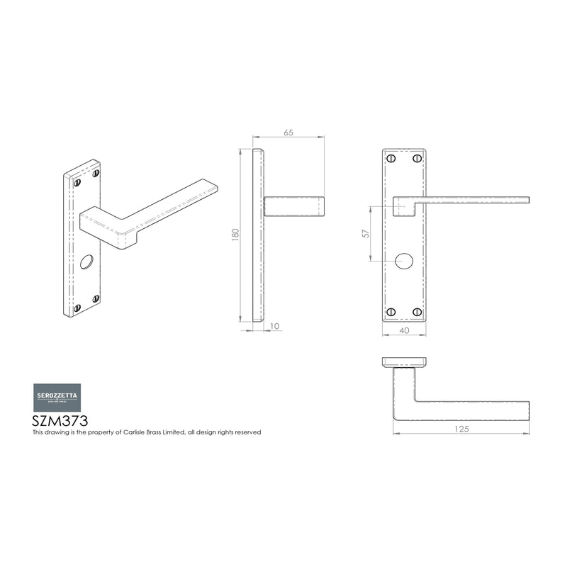 Serozzetta - Serozzetta Equi Lever on WC Backplate - Polished Chrome - SZM373CP - Choice Handles