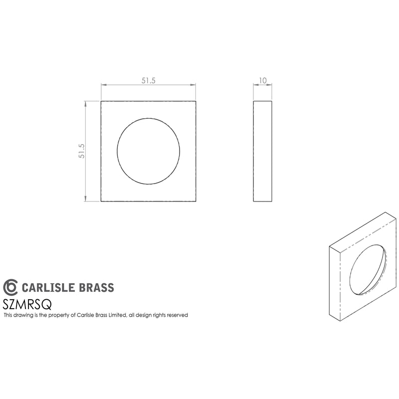 Square Szm Outer Rose Cover Pack - Satin Brass - SZMRSQCP