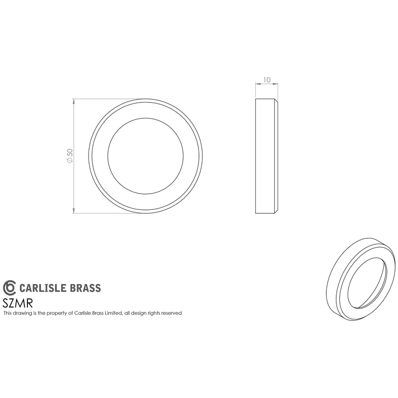 Serozzetta Round Szm Outer Rose Cover Pack - Satin Chrome - SZMRSC