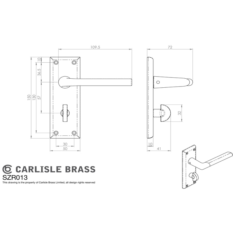 Serozzetta - Serozzetta Dieci Lever on Bathroom Backplate - Satin Nickel - SZR013SN - Choice Handles