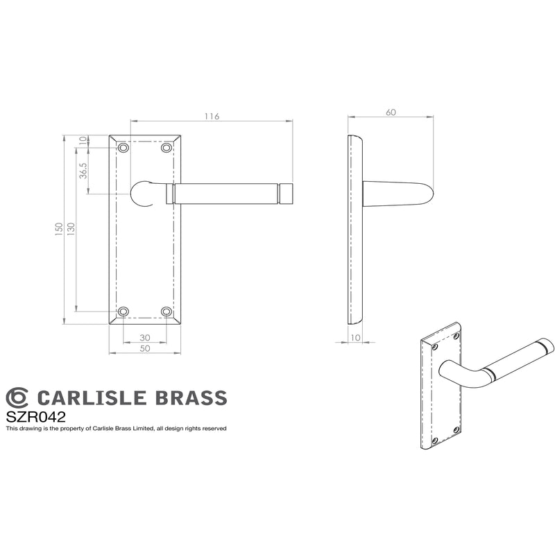 Serozzetta - Serozzetta Quaranta Lever on Latch Backplate - Polished Nickel / Satin Nickel - SZR042PNSN - Choice Handles