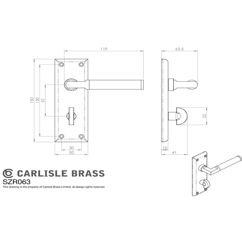 Serozzetta - Serozzetta Sessanta Lever on Bathroom Backplate - Polished Nickel / Satin Nickel - SZR063PNSN - Choice Handles