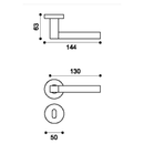 Manital Hey Quadra Lever Handle On Threaded Round Rose Ner - Matt Black - HQ5MB - Choice Handles