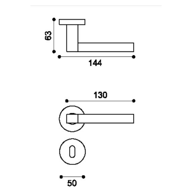 Manital Hey Quadra Lever Handle On Threaded Round Rose Cro - Polished Chrome - HQ5CP - Choice Handles