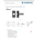 Eurospec - Bolt-Through Tubular Deadbolt - Satin Stainless Steel - 64mm - Satin Stainless Steel - BTD25SSS - Choice Handles