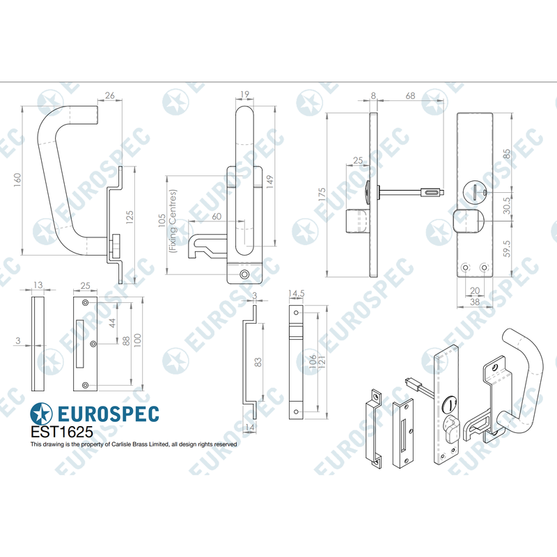 Eurospec - facility indicator set - dual handed suitable for sliding & swing doors - G304 - Satin Stainless Steel - EST1625SSS