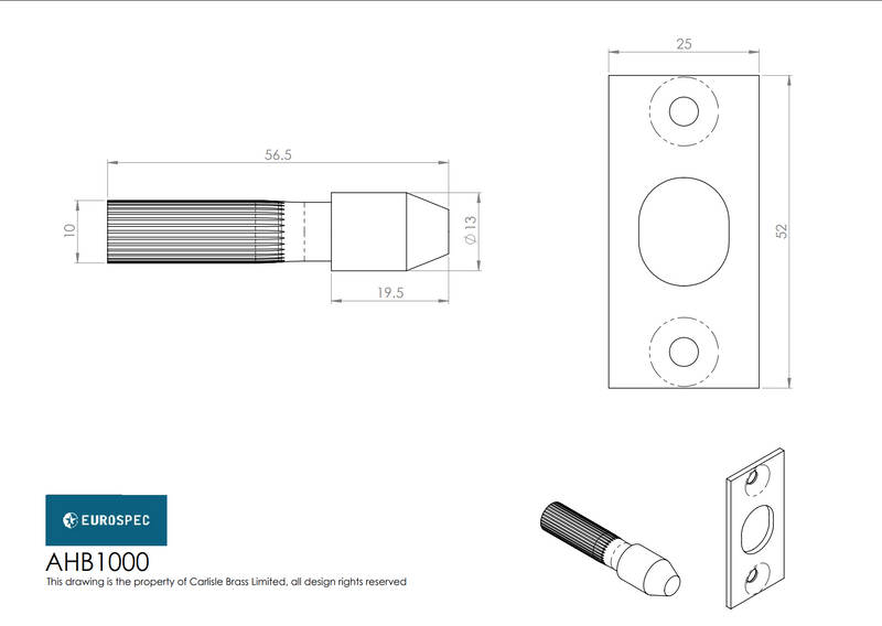 Eurospec - Security Hinge Bolt Set - Satin Stainless Steel - AHB1000SSS/G316