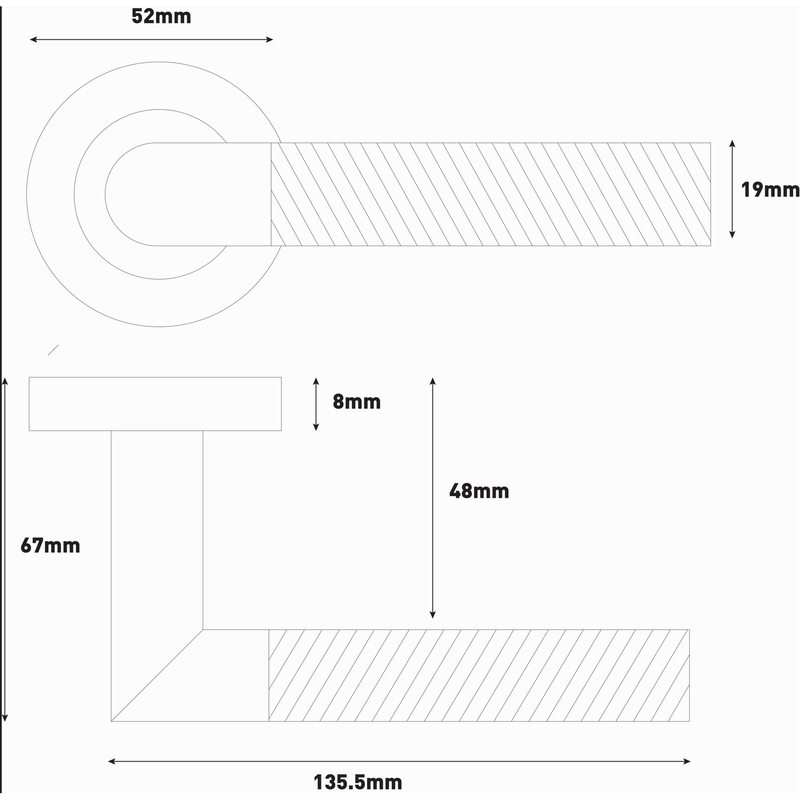 Revole Eclipse Ultimate Solid Stainless Lever On Rose - Satin Stainless Steel - 34341