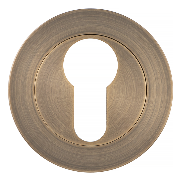 Eclipse Ultimate 304 Stainless Euro Profile Escutcheon - Matt Antique Brass - 34384