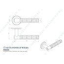 Alexander and Wilks - SPITFIRE LEVER DIAMOND CUT ON 50X6MM ROSE - Antique Brass - AW226AB - Choice Handles