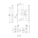 Eurospec - DIN Euro Deadlock-Satin Stainless Steel-Square-60mm - Stainless Steel - DLX0060EPSSS - Choice Handles