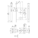 Eurospec - Din Latch-Satin Stainless Steel-Radius-60mm - Stainless Steel - DLX0060LSSS/R - Choice Handles