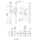 Eurospec - DIN Euro Nightlatch-Satin Stainless Steel-Square-60mm - Stainless Steel - DLX7260NLSSS - Choice Handles