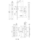 Eurospec - DIN Bathroom Lock-Matt Black-60mm-Square - Matt Black - DLX7860WCMB - Choice Handles