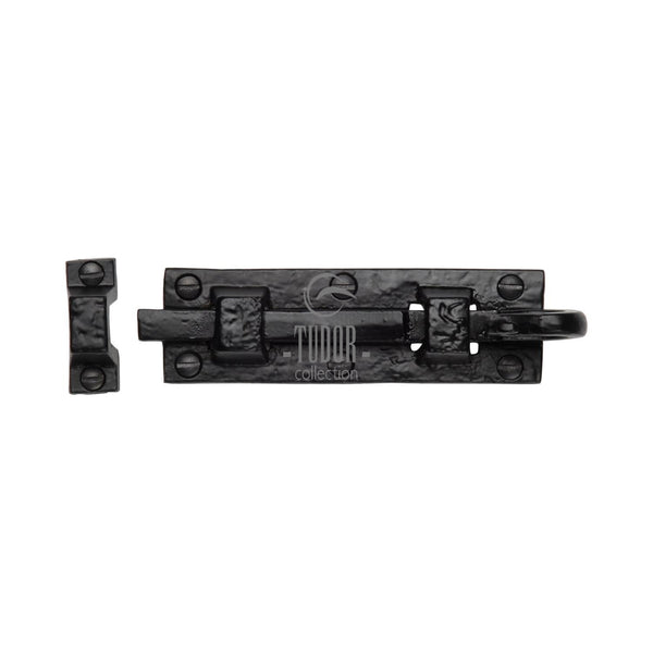 The Tudor Door Bolt Straight 3" Black Iron - TC158 76 - Choice Handles