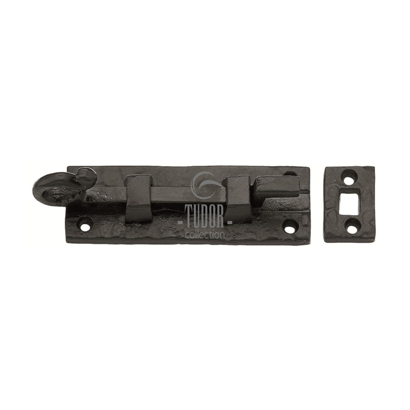The Tudor Door Bolt Necked 4" Black Iron - TC159 102 - Choice Handles