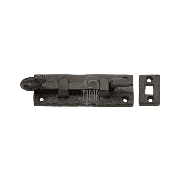 The Tudor Door Bolt Necked 3" Black Iron - TC159 76 - Choice Handles