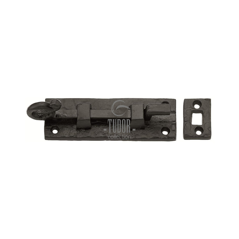 The Tudor Door Bolt Necked 3" Black Iron - TC159 76 - Choice Handles