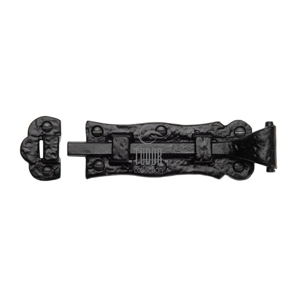 The Tudor Door Bolt Straight 6" Black Iron - TC165 125 - Choice Handles
