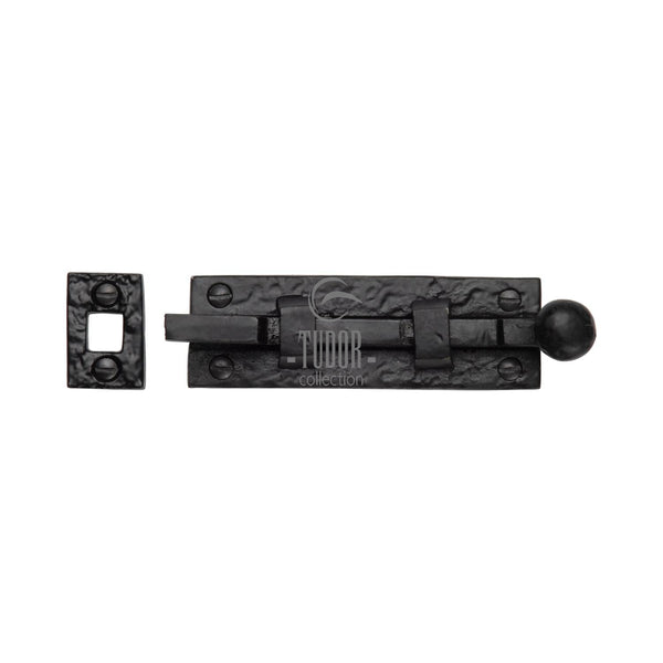 The Tudor Door Bolt Necked 3" Black Iron - TC169 76 - Choice Handles