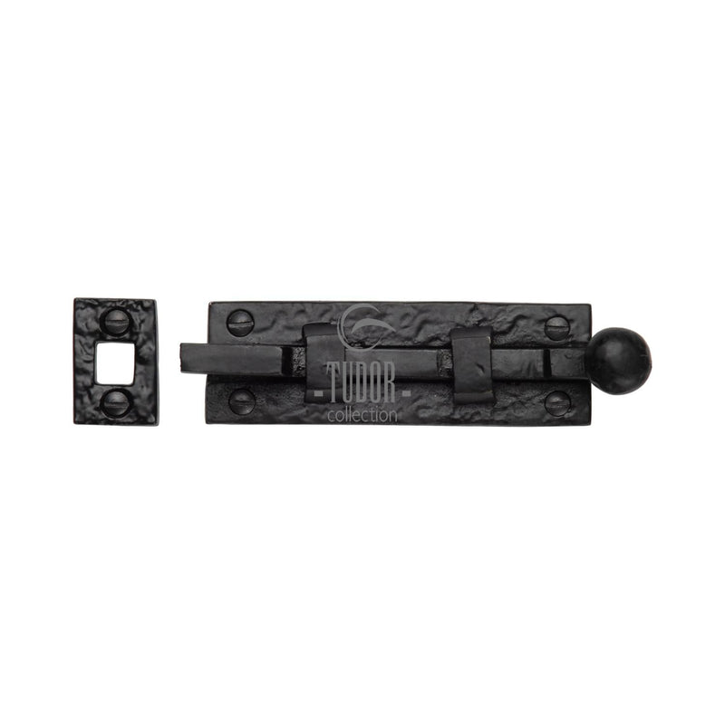 The Tudor Door Bolt Necked 3" Black Iron - TC169 76 - Choice Handles