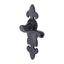 The Tudor Door Handle Lever Latch Fleur de Lys Design Black Iron - TC210 - Choice Handles