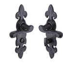 The Tudor Door Handle for Bathroom Fleur de Lys Design Black Iron - TC220 - Choice Handles