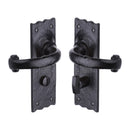 The Tudor Door Handle for Bathroom Colonial Design Black Iron - TC320 - Choice Handles