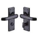 The Tudor Door Handle for Bathroom Windsor Design Black Iron - TC530 - Choice Handles