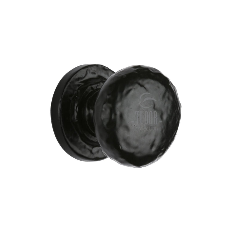 The Tudor Cabinet Knob Rustic Round Design 25mm Black Iron - TC532 25 - Choice Handles